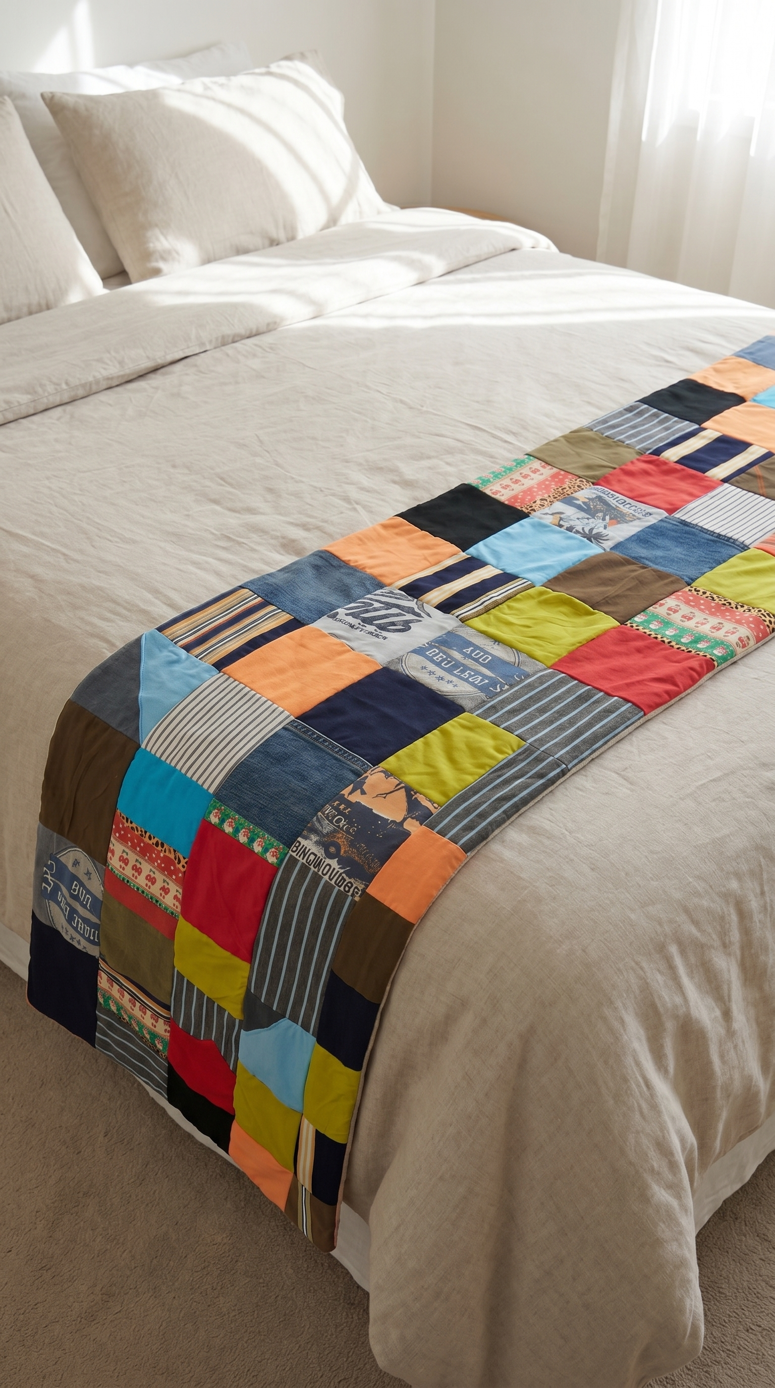 Herinneringsbedloper van kleding handgemaakt door Stof vol Verhalen